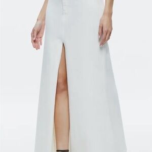 Alice + Olivia White Maxi Skirt with Slit